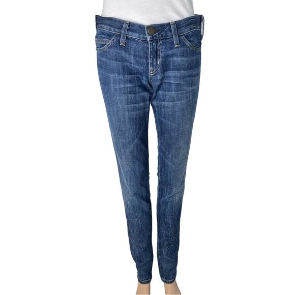 Current/Elliott Women's The Skinny High Low Jeans Medium Wash - Picture 2 of 11